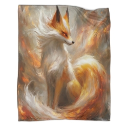 Renard Plaid en Polaire Imprimé 3D Couverture Douce Confortable pour Canapé Lit Bureau
