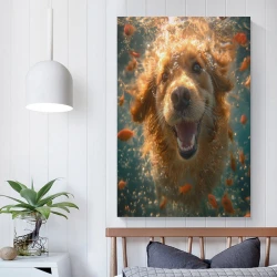 Golden Retriever Pintura en lienzo sin marco, impresiones de pósters arte pared para decoración hogar dormitorio oficina