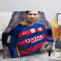 Lionel Messi Plaid en Polaire Imprimé 3D Couverture Douce Confortable pour Canapé Lit Bureau