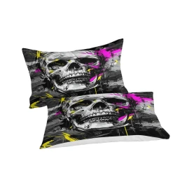 Crâne Housse de Couette Imprimée 3D Douce 3 Pièces Literie Garçons Filles