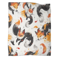 Renard Plaid en Polaire Imprimé 3D Couverture Douce Confortable pour Canapé Lit Bureau