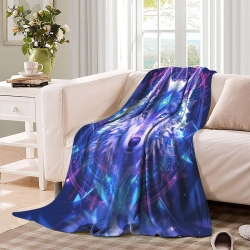 Loup Plaid en Polaire Imprimé 3D Couverture Douce Confortable pour Canapé Lit Bureau