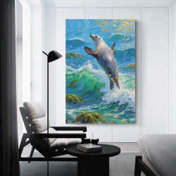 Foca Pittura su tela senza cornice, stampe di poster arte murale per arredo casa camera ufficio
