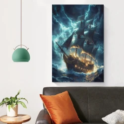 Voilier Peinture sur toile sans cadre, impressions posters art mural pour déco maison chambre bureau