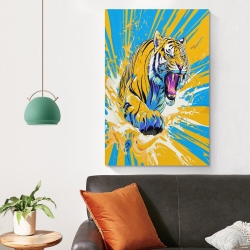 Tigre Peinture sur toile sans cadre, impressions posters art mural pour déco maison chambre bureau