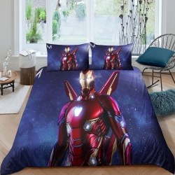 Avengers Iron Man Housse de Couette Imprimée 3D Douce 3 Pièces Literie Garçons Filles