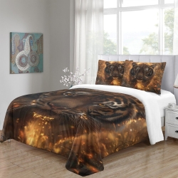 Tigre Housse de Couette Imprimée 3D Douce 3 Pièces Literie Garçons Filles