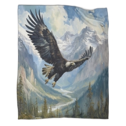 Aigle Plaid en Polaire Imprimé 3D Couverture Douce Confortable pour Canapé Lit Bureau