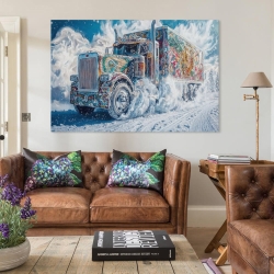 Gros camion Peinture sur toile sans cadre, impressions posters art mural pour déco maison chambre bureau