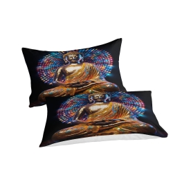 Bouddha Housse de Couette Imprimée 3D Douce 3 Pièces Literie Garçons Filles