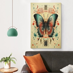 Papillon Peinture sur toile sans cadre, impressions posters art mural pour déco maison chambre bureau