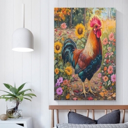 Coq Peinture sur toile sans cadre, impressions posters art mural pour déco maison chambre bureau