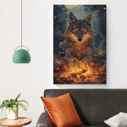 Loup Peinture sur toile sans cadre, impressions posters art mural pour déco maison chambre bureau