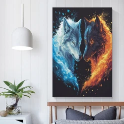 Lupo Pittura su tela senza cornice, stampe di poster arte murale per arredo casa camera ufficio