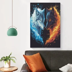 Lupo Pittura su tela senza cornice, stampe di poster arte murale per arredo casa camera ufficio
