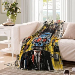 Art abstrait Plaid en Polaire Imprimé 3D Couverture Douce Confortable pour Canapé Lit Bureau