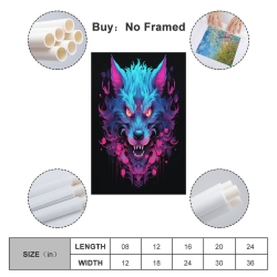 Loup Peinture sur toile sans cadre, impressions posters art mural pour déco maison chambre bureau