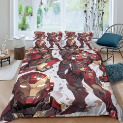 Avengers Iron Man Housse de Couette Imprimée 3D Douce 3 Pièces Literie Garçons Filles