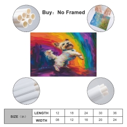 Yorkshire Terrier Peinture sur toile sans cadre, impressions posters art mural pour déco maison chambre bureau