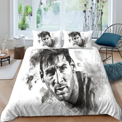 Lionel Messi Housse de Couette Imprimée 3D Douce 3 Pièces Literie Garçons Filles