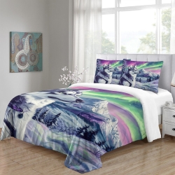 Husky Housse de Couette Imprimée 3D Douce 3 Pièces Literie Garçons Filles