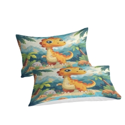 Dinosaure Housse de Couette Imprimée 3D Douce 3 Pièces Literie Garçons Filles