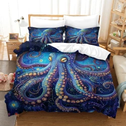 Pulpo Funda Nórdica Impresa en 3D Suave 3 Piezas Ropa de Cama para Niños Niñas
