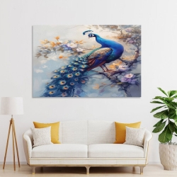 Paon Peinture sur toile sans cadre, impressions posters art mural pour déco maison chambre bureau