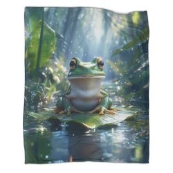 Grenouille Plaid en Polaire Imprimé 3D Couverture Douce Confortable pour Canapé Lit Bureau