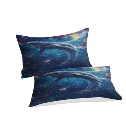 Baleine Housse de Couette Imprimée 3D Douce 3 Pièces Literie Garçons Filles