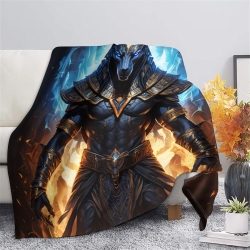 Dieu égyptien Anubis Plaid en Polaire Imprimé 3D Couverture Douce Confortable pour Canapé Lit Bureau