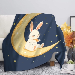Rabbit bunny 3D Printed Fleece Throw Blanket Soft Cozy Blanket for Couch Sofa Bed Office