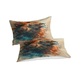 Lion Housse de Couette Imprimée 3D Douce 3 Pièces Literie Garçons Filles