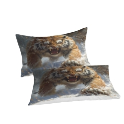 Tigre Housse de Couette Imprimée 3D Douce 3 Pièces Literie Garçons Filles