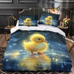Canard Housse de Couette Imprimée 3D Douce 3 Pièces Literie Garçons Filles