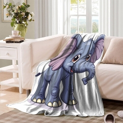 Éléphant Plaid en Polaire Imprimé 3D Couverture Douce Confortable pour Canapé Lit Bureau