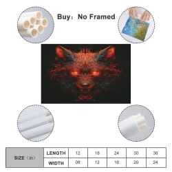 Loup Peinture sur toile sans cadre, impressions posters art mural pour déco maison chambre bureau