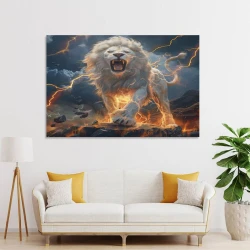 Lion Peinture sur toile sans cadre, impressions posters art mural pour déco maison chambre bureau