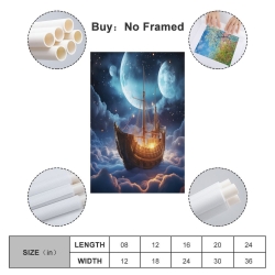 Voilier Peinture sur toile sans cadre, impressions posters art mural pour déco maison chambre bureau