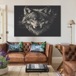 Loup Peinture sur toile sans cadre, impressions posters art mural pour déco maison chambre bureau