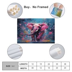Éléphant Peinture sur toile sans cadre, impressions posters art mural pour déco maison chambre bureau