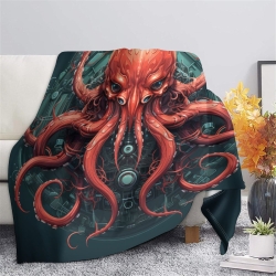 Mythe de l'horreur Cthulhu Plaid en Polaire Imprimé 3D Couverture Douce Confortable pour Canapé Lit Bureau