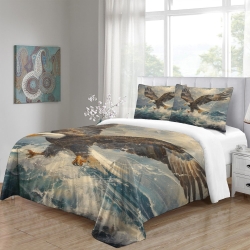 Aigle Housse de Couette Imprimée 3D Douce 3 Pièces Literie Garçons Filles