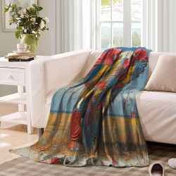 Éléphant Plaid en Polaire Imprimé 3D Couverture Douce Confortable pour Canapé Lit Bureau