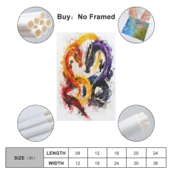 Dragon Peinture sur toile sans cadre, impressions posters art mural pour déco maison chambre bureau