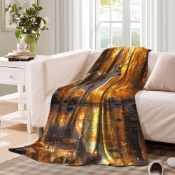 Cerf sika Plaid en Polaire Imprimé 3D Couverture Douce Confortable pour Canapé Lit Bureau
