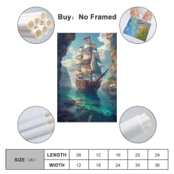 Voilier Peinture sur toile sans cadre, impressions posters art mural pour déco maison chambre bureau