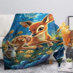 Cerf sika Plaid en Polaire Imprimé 3D Couverture Douce Confortable pour Canapé Lit Bureau
