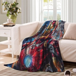 Avengers Iron Man Plaid en Polaire Imprimé 3D Couverture Douce Confortable pour Canapé Lit Bureau