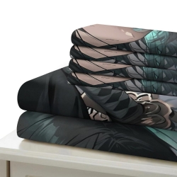 Tueur de démons: Demon Slayer Housse de Couette Imprimée 3D Douce 3 Pièces Literie Garçons Filles